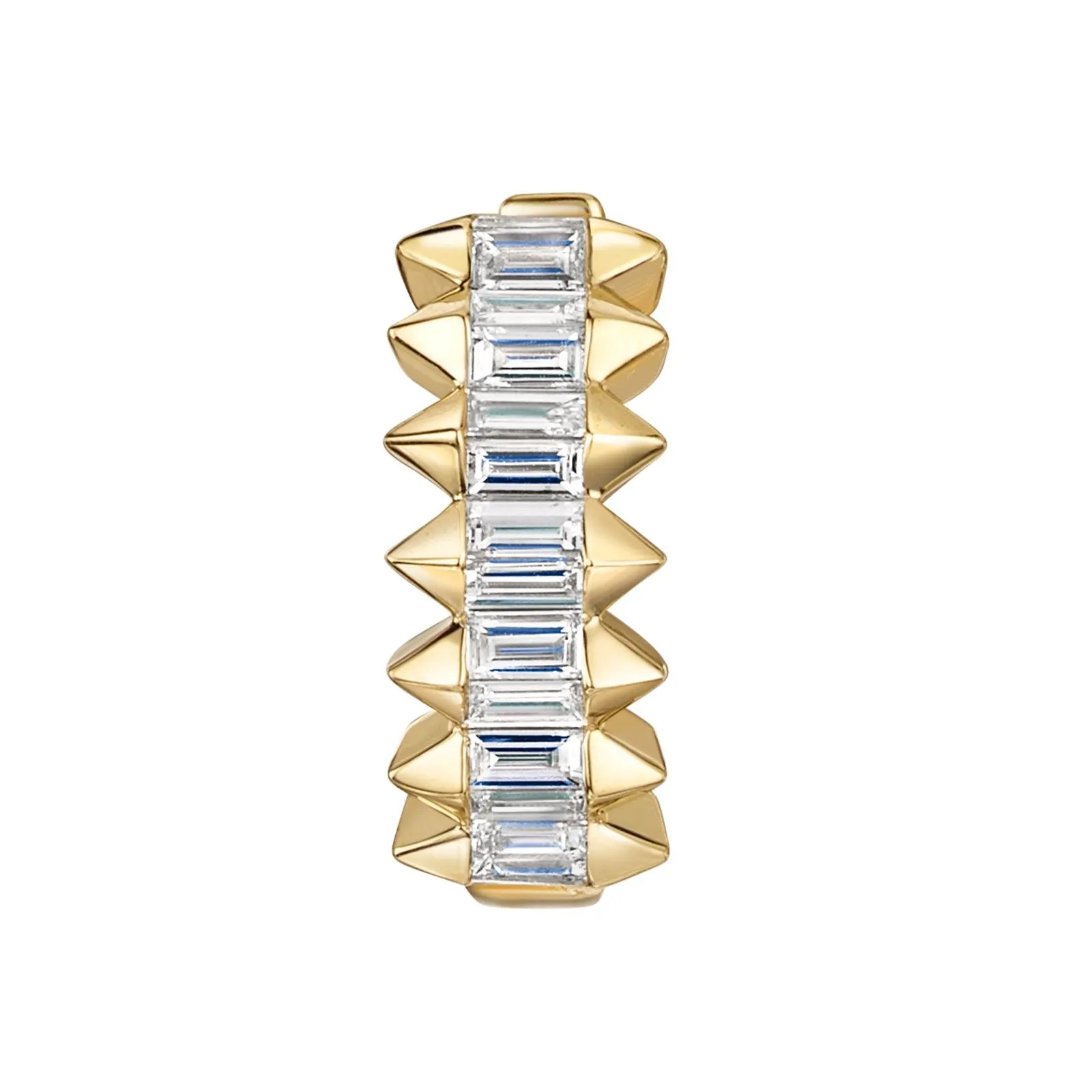 18ct Yellow Gold Baguette-Cut Diamond Hoop Earrings 0.85ct