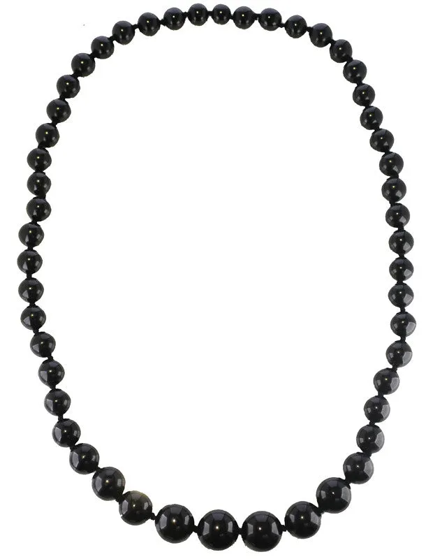 Antique Jet Chunky Round Graduated Bead Necklace
