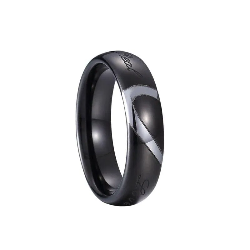 Black and pink promise rings
