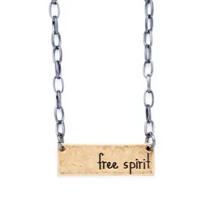 Bops "Free Spirit" Personality Etched Bar Necklace