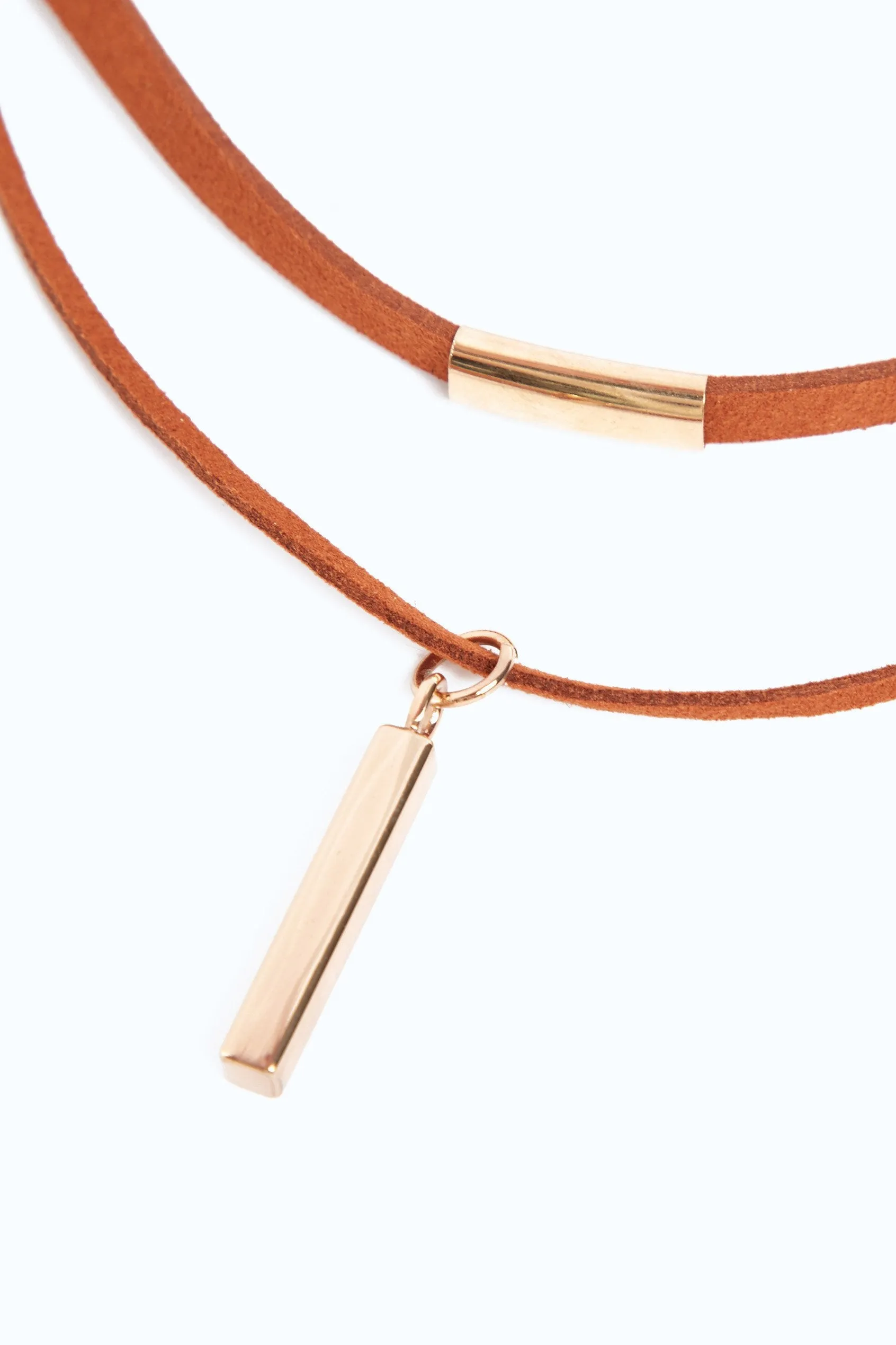 Brown/Gold Two Row Velvet Choker