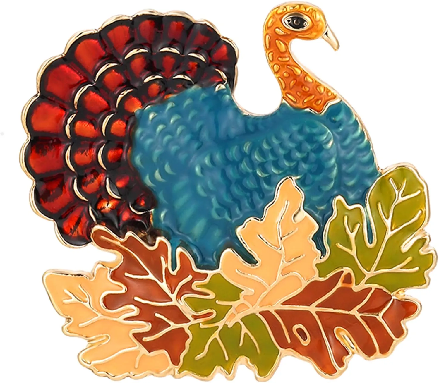 Christmas Brooches Pins for Women, Glitter Enameled Thanksgiving Xmas Holiday Jewelry Turkey Maple Leaves Enameled Brooch