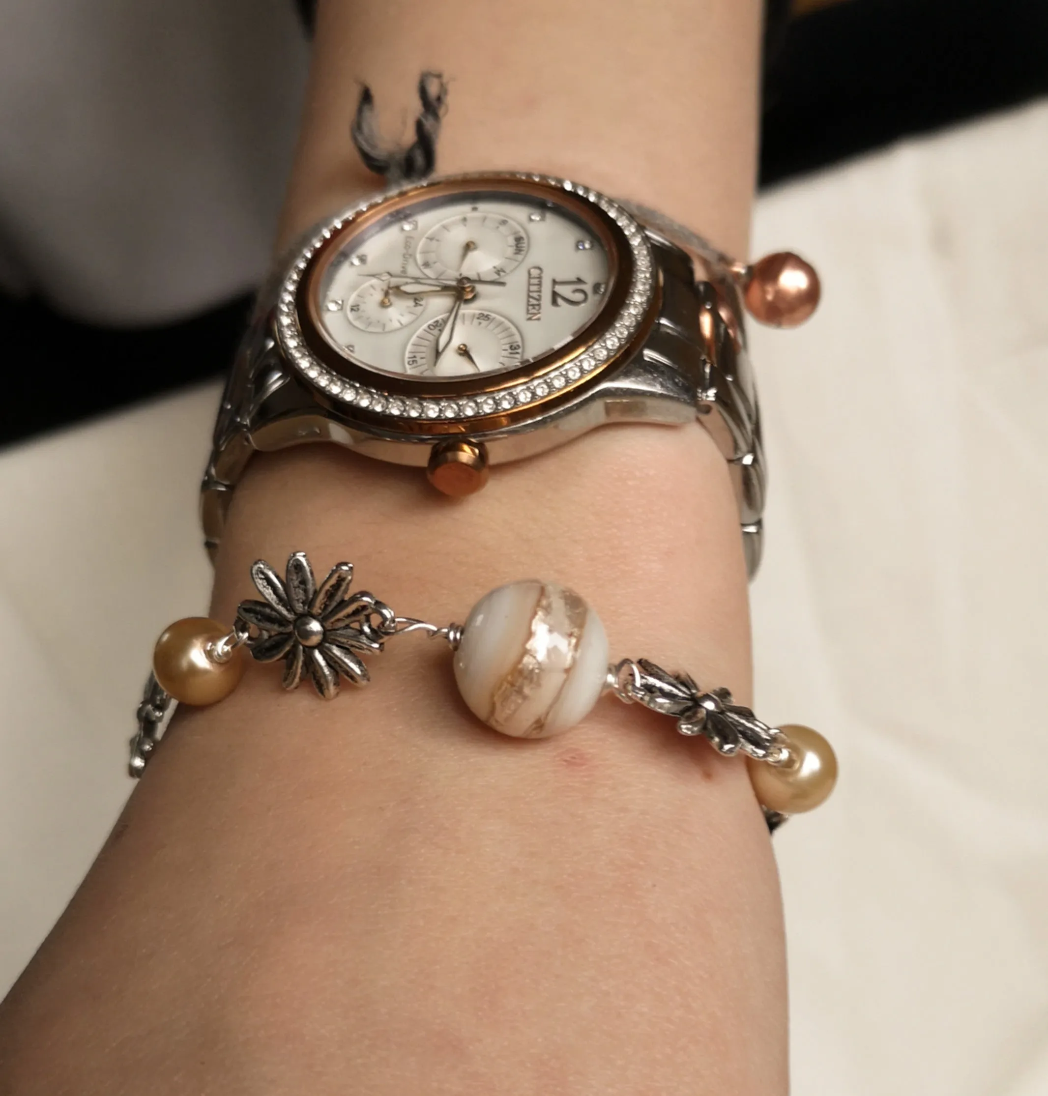 Daisy chain Bracelets, handmade with glass or gemstone beads,
