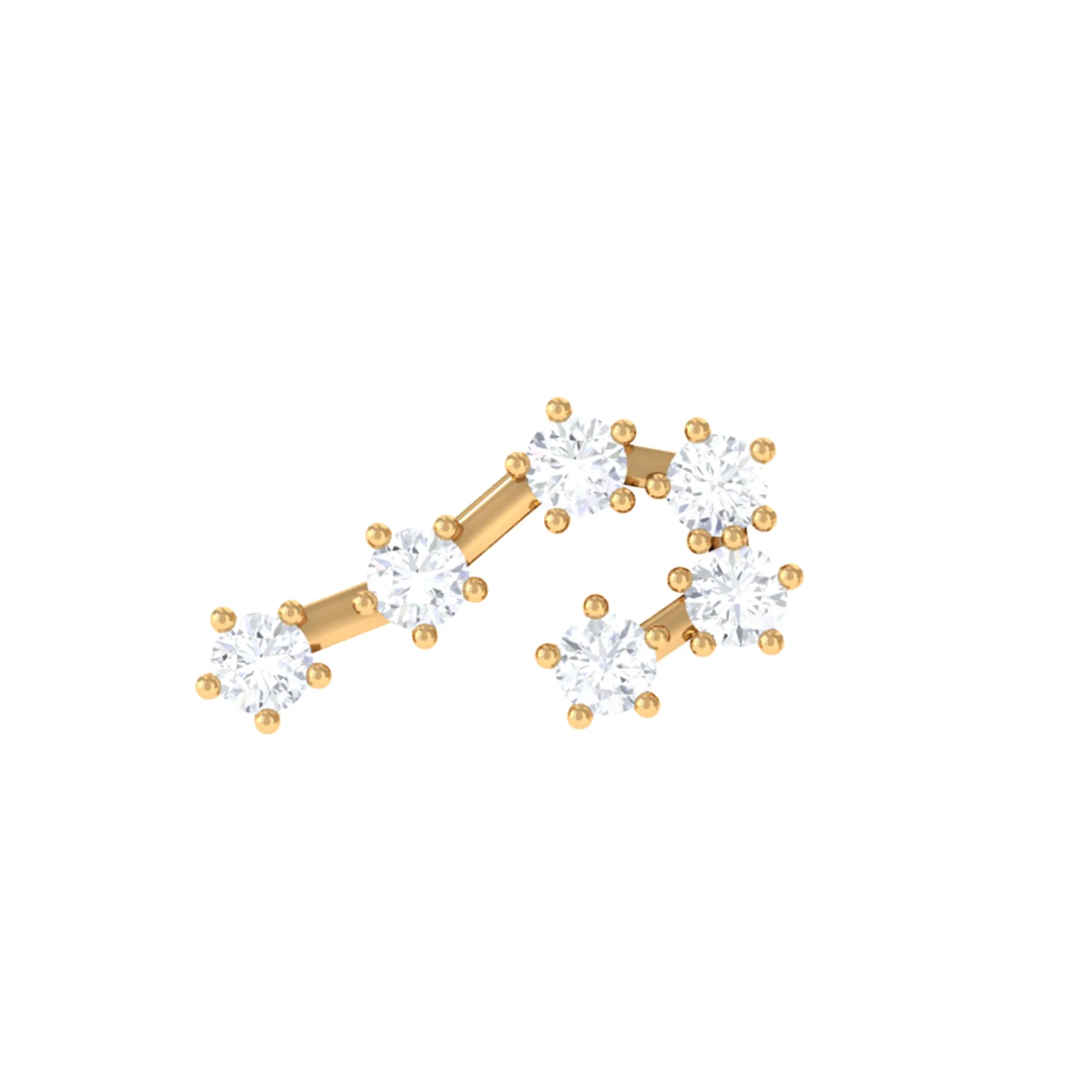Diamond Cancer Zodiac Ear Crawler Earring