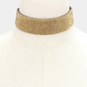 iLLASPARKZ Crystal banded felt back choker necklace