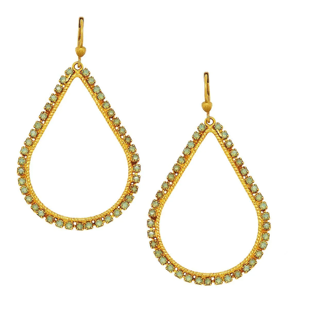 La Vie Parisienne Teardrop Gold Hoop Earrings Pacific Opal 9510G Catherine Popesco