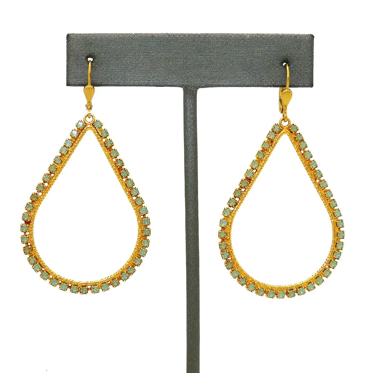 La Vie Parisienne Teardrop Gold Hoop Earrings Pacific Opal 9510G Catherine Popesco