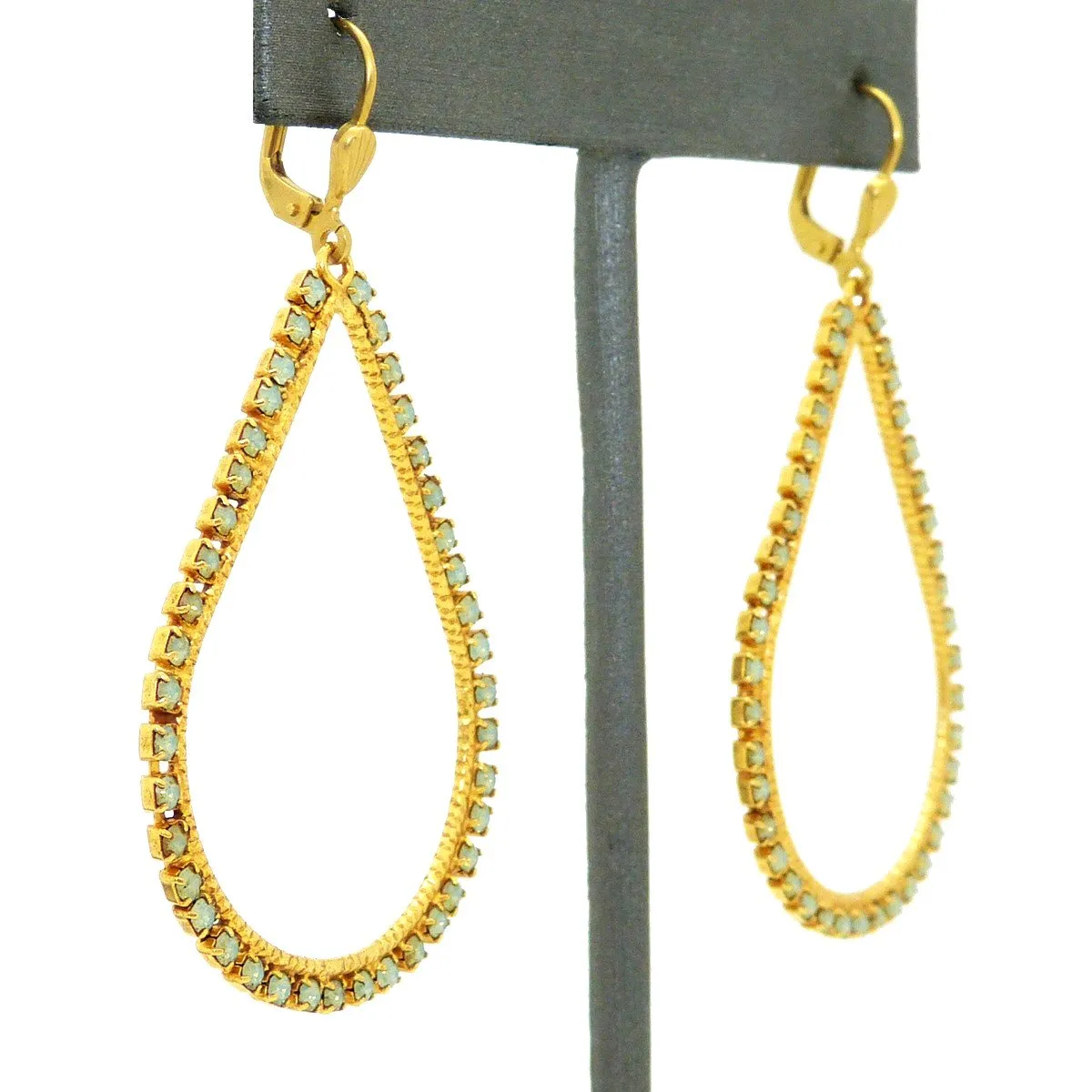 La Vie Parisienne Teardrop Gold Hoop Earrings Pacific Opal 9510G Catherine Popesco