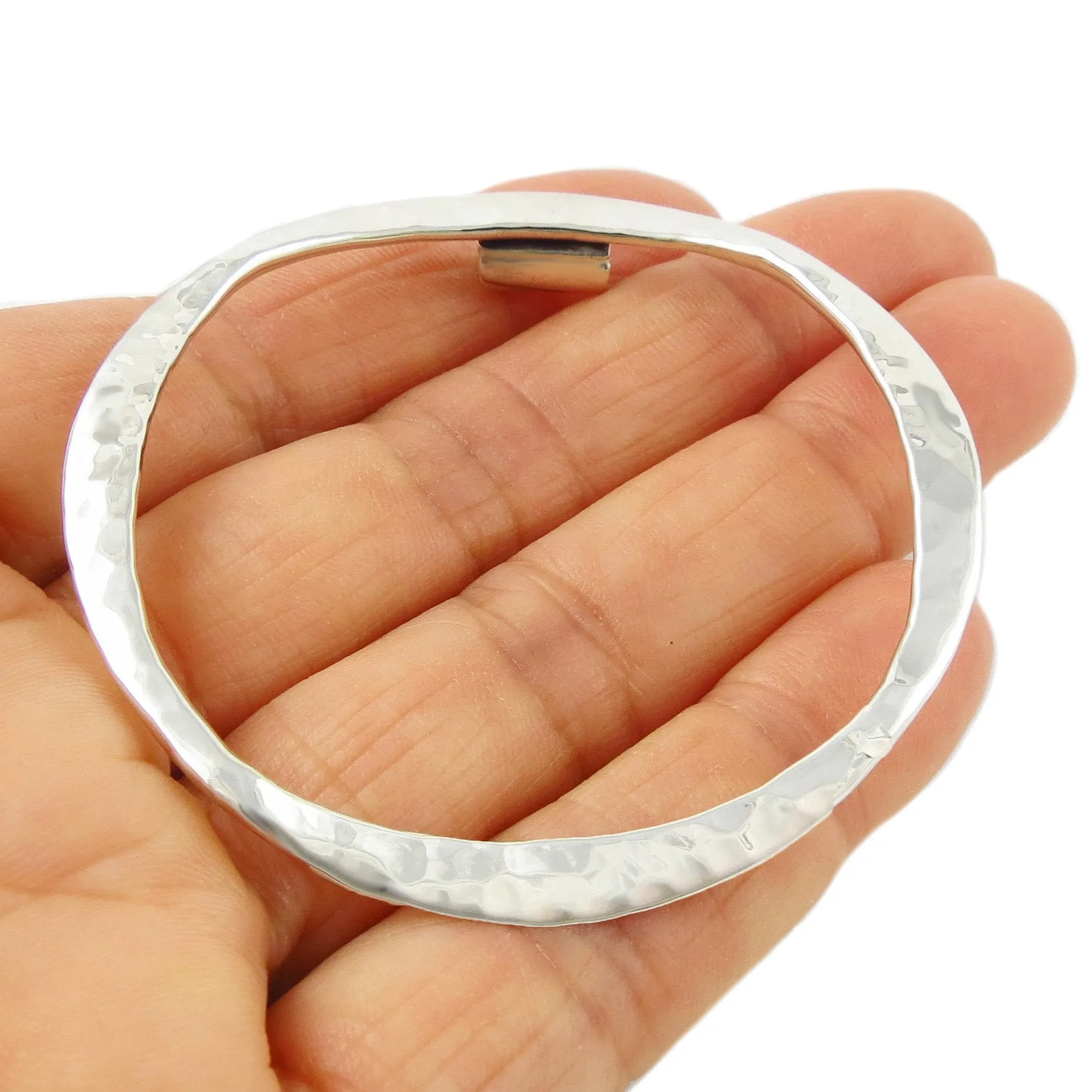 Large Hammered Sterling Silver Circle Pendant