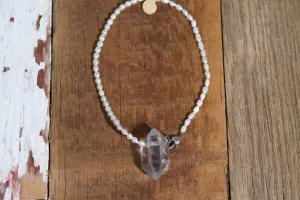 Large Herkimer and Pearl Necklace #83
