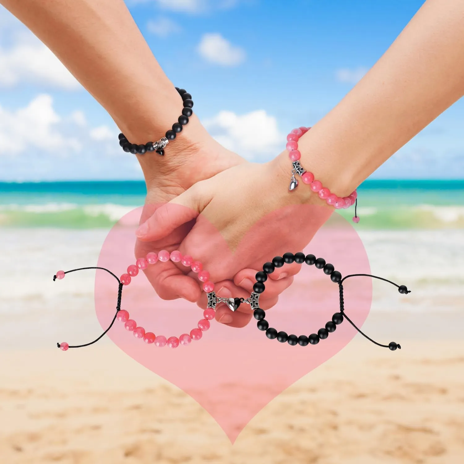 Magnetic Bracelets for Couples Love Bracelets Distance Natural Beaded Bracelet Relationship Gifts Couple Bracelets for Boyfriend and Girlfriend Valentines Day Gifts