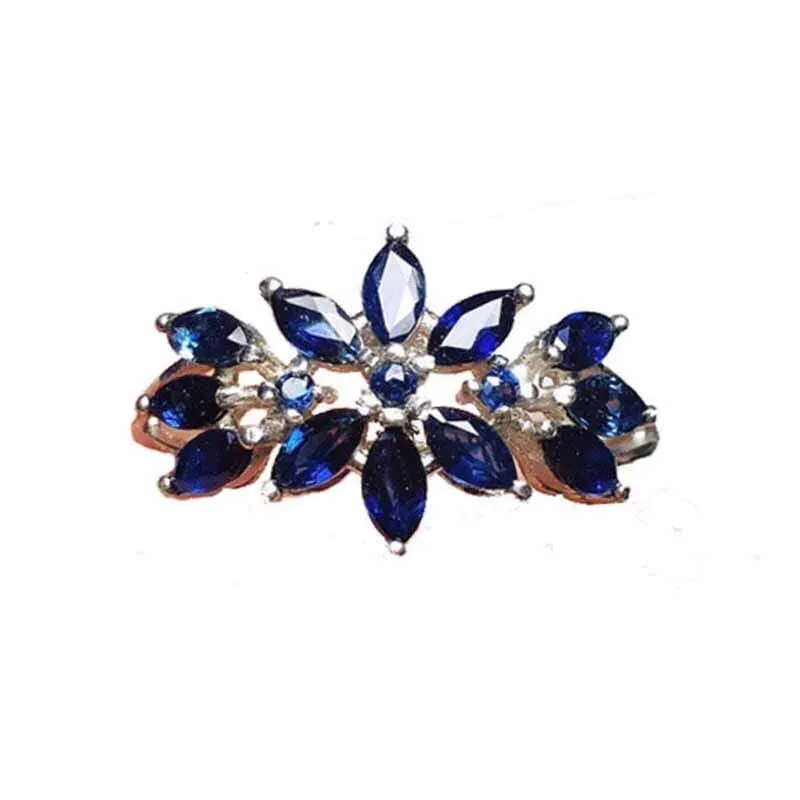 Marquise Shape Sapphire Resizable Silver Ring