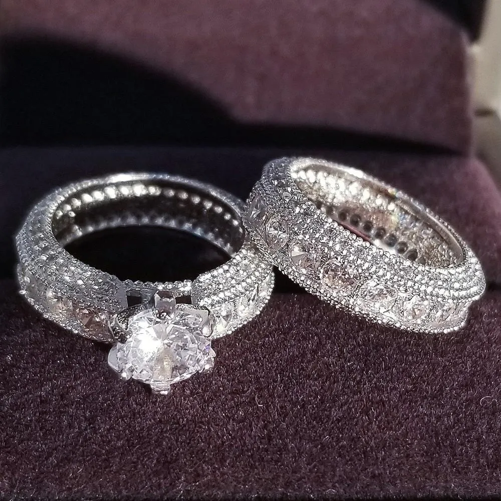 Matching silver wedding rings