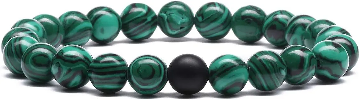 MengPa Mens Beaded Bracelets Couples Matching Bracelet Set Lava Rock Beads for Women Stone Jewelry