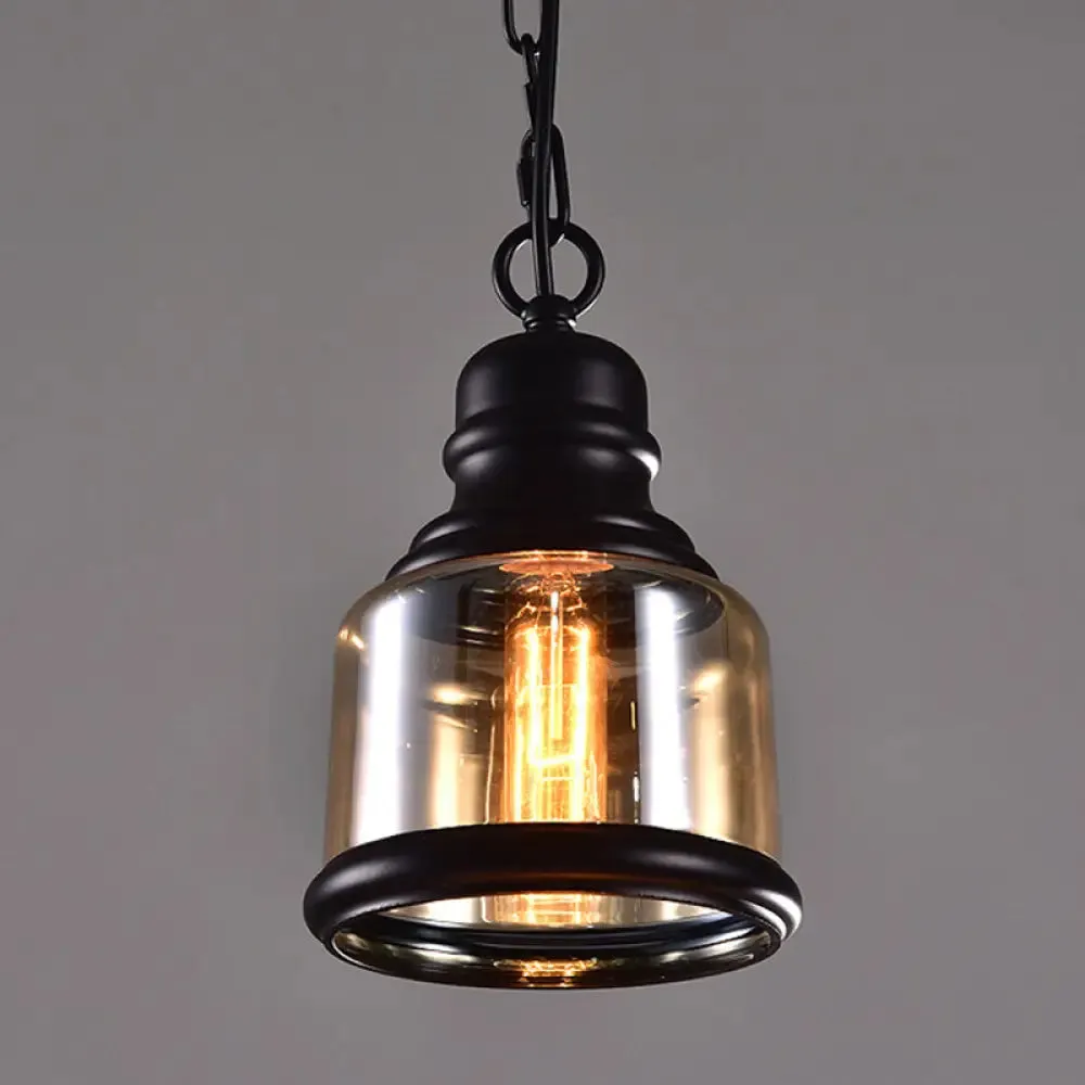 Minimalist Black Shaded Pendant Light: Stylish Glass Ceiling Fixture