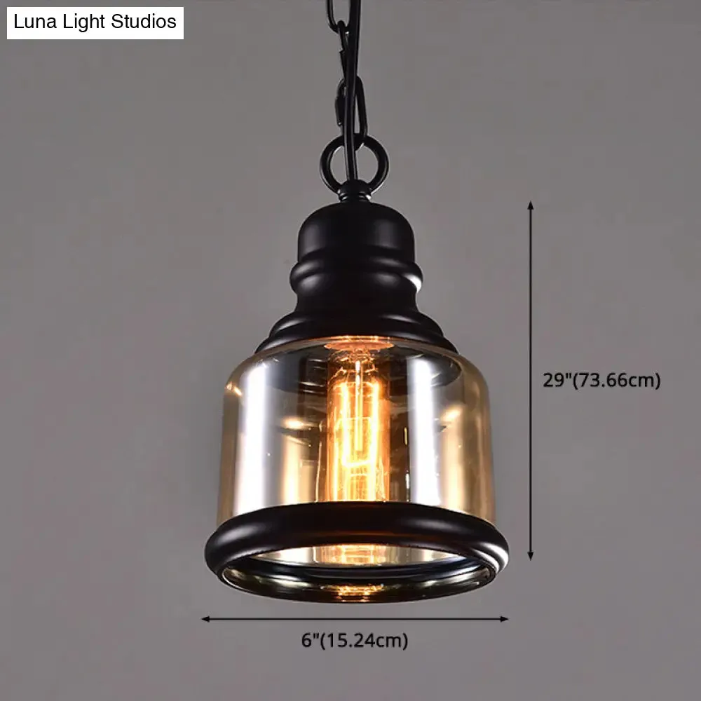 Minimalist Black Shaded Pendant Light: Stylish Glass Ceiling Fixture