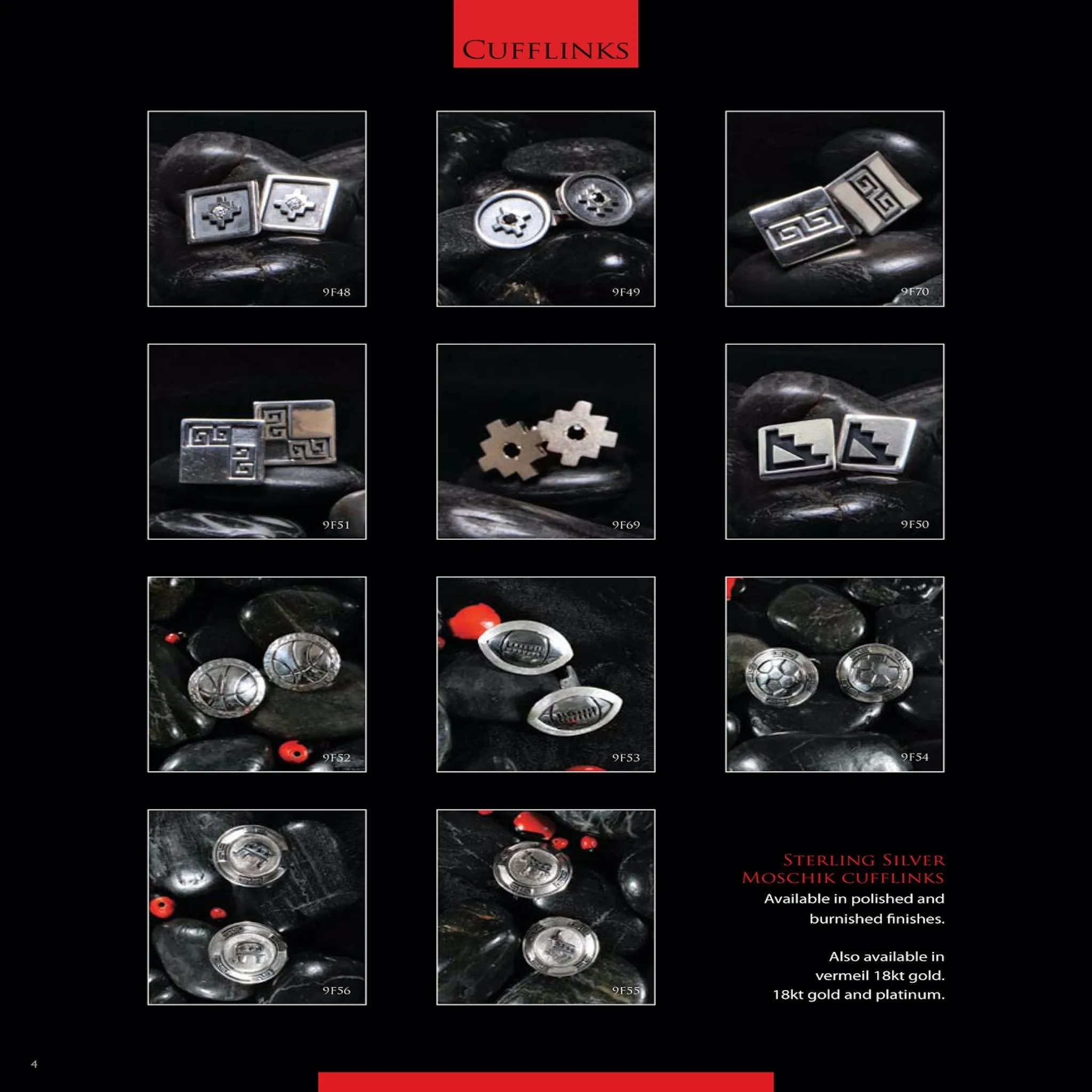 “Moschik” Peruvian Inspired L Shaped Sterling Silver Cufflinks