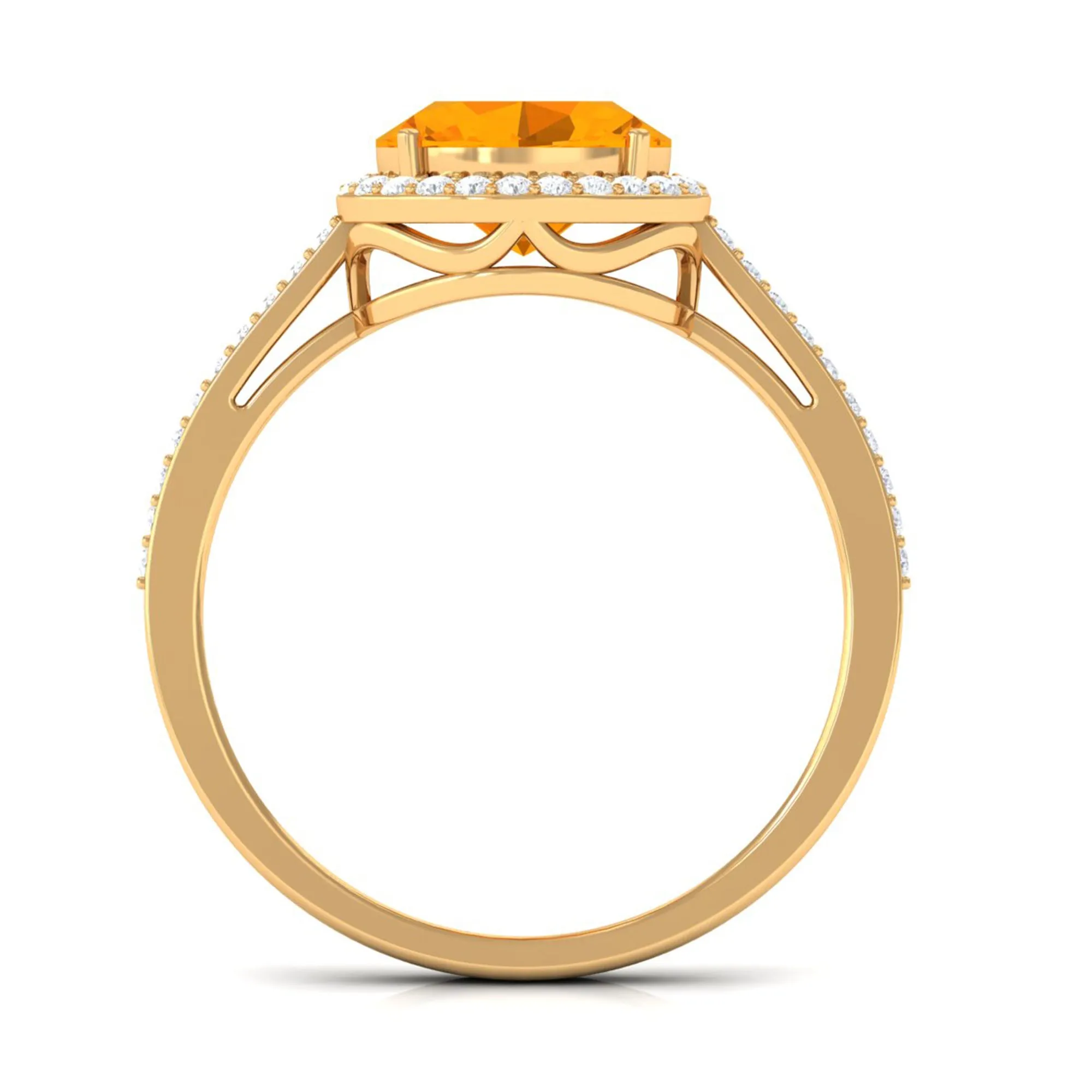 Oval Cut Fire Opal East West Engagement Ring with Diamond Halo