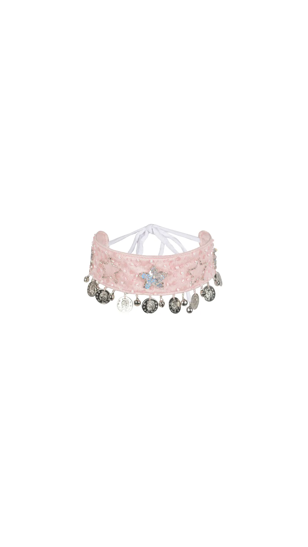 PHOENIX JINGLE CHOKER - PINK/SILVER