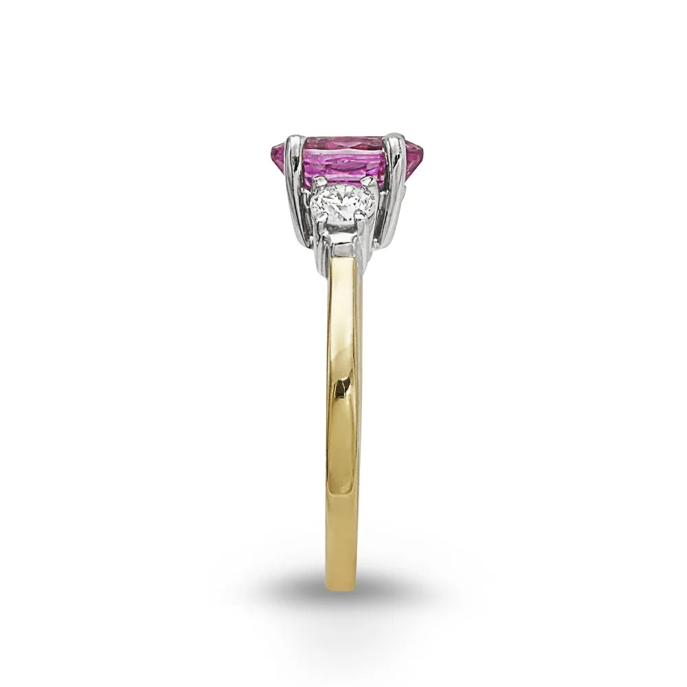 Pink Sapphire Diamond Ring