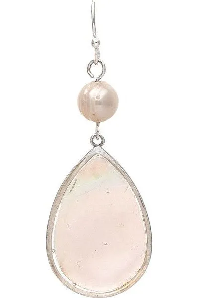 Rain Jewelry Collection Silver Shell Pearl Teardrop Necklace Set