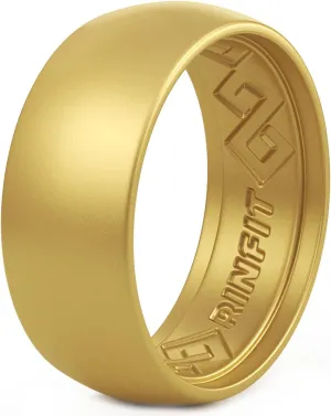 Rinfit Silicone Rings for Men 9mm Wide, 2mm Thick - Mens Silicone Wedding Bands - Step Edge, Rubber Ring for Sports & Workout - Patented Design