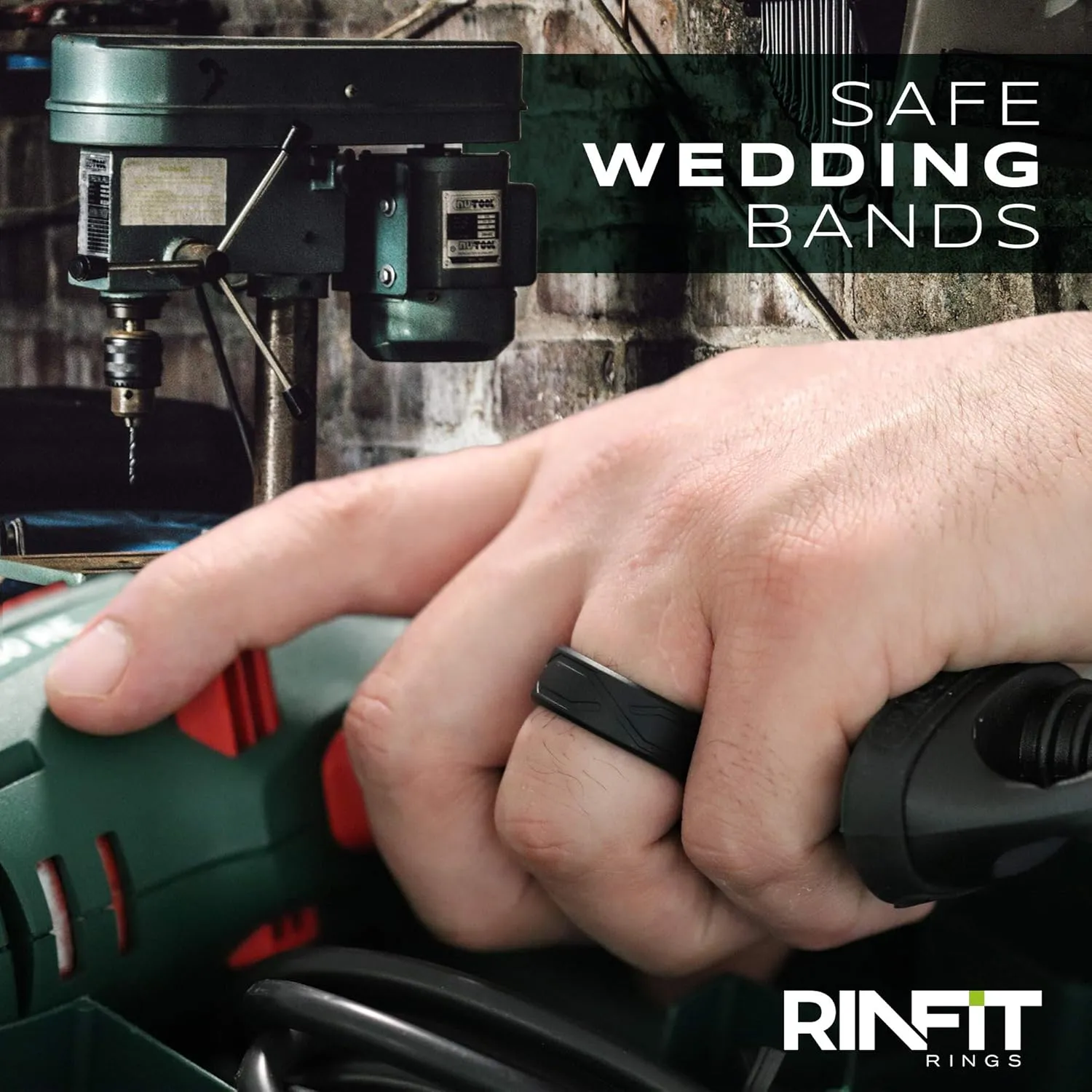 Rinfit Silicone Rings for Women 6mm Wide, 2mm Thick and Men 9mm Wide, 2.2mm Thick - Rubber Wedding Bands - 4Love Collection Patented Design