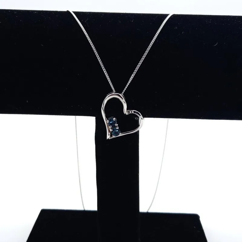Sterling Silver London Blue Topaz La Preciada Heart Pendant