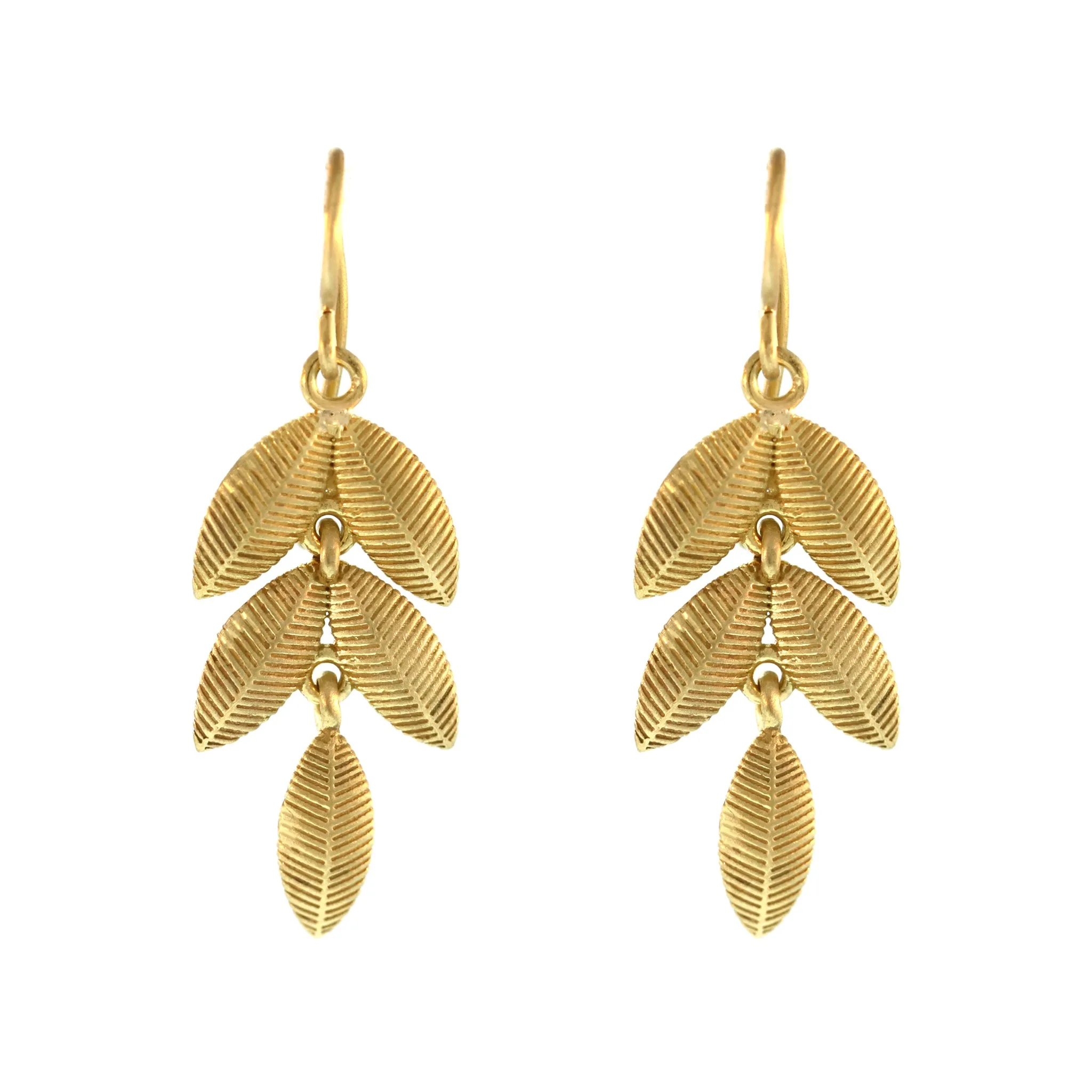 The Double Lotus Leaf Dangle Earrings
