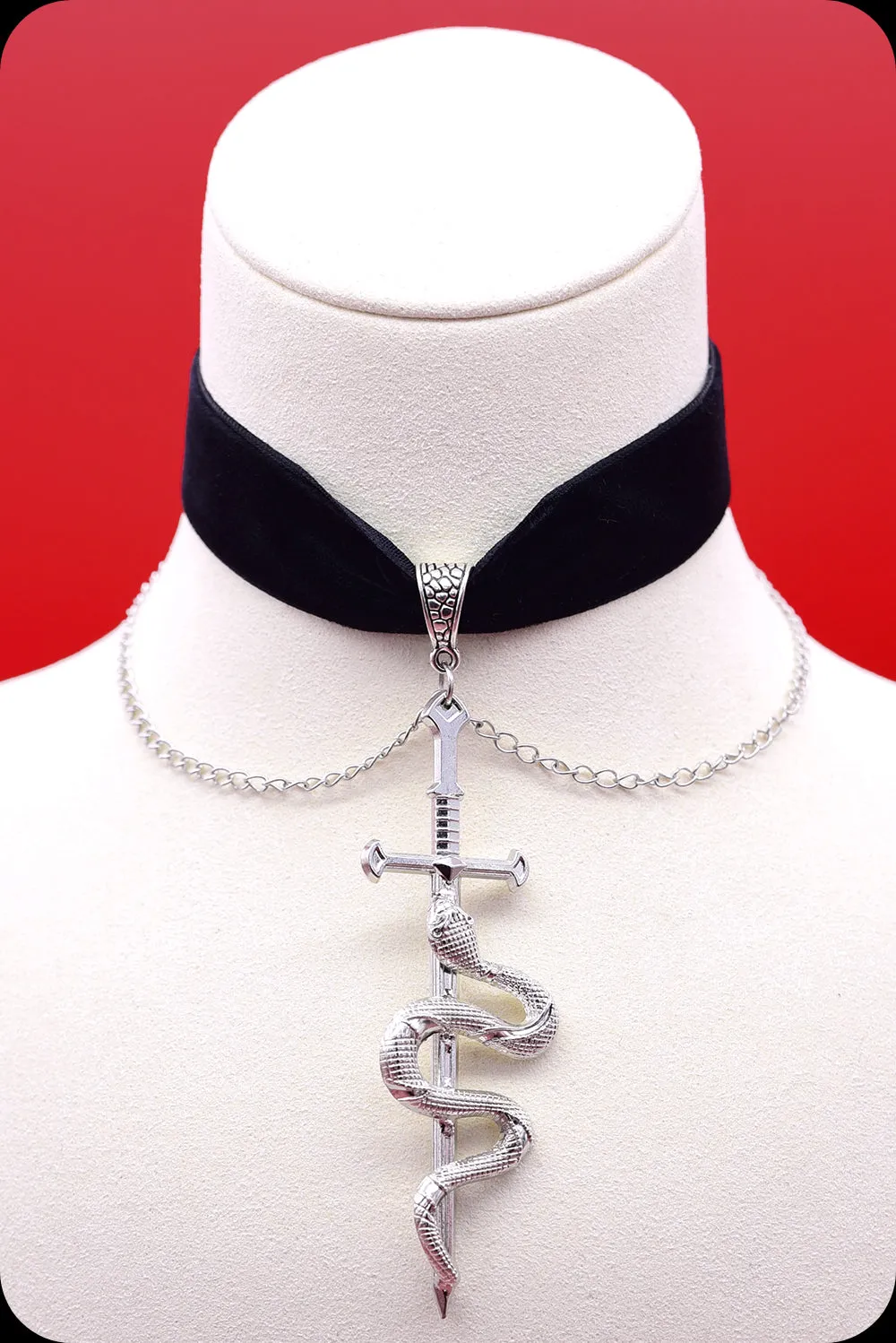 The SERPENT Silver Black Choker