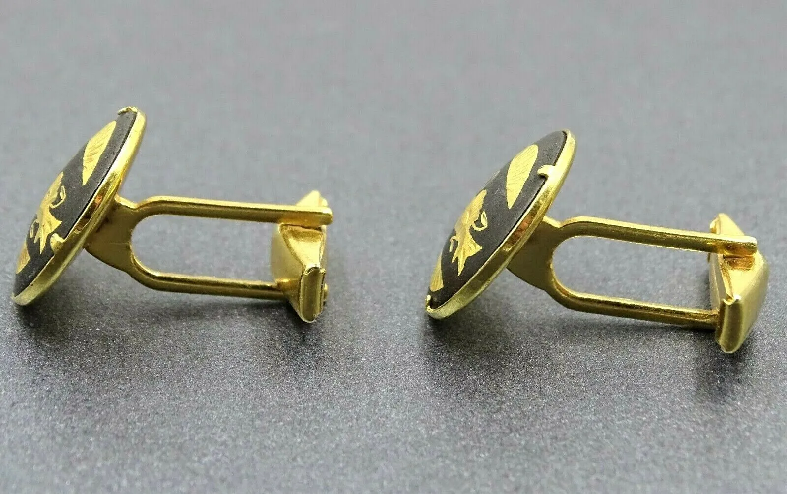 Vintage Gold Tone Dragon Cufflinks & Tie Slide