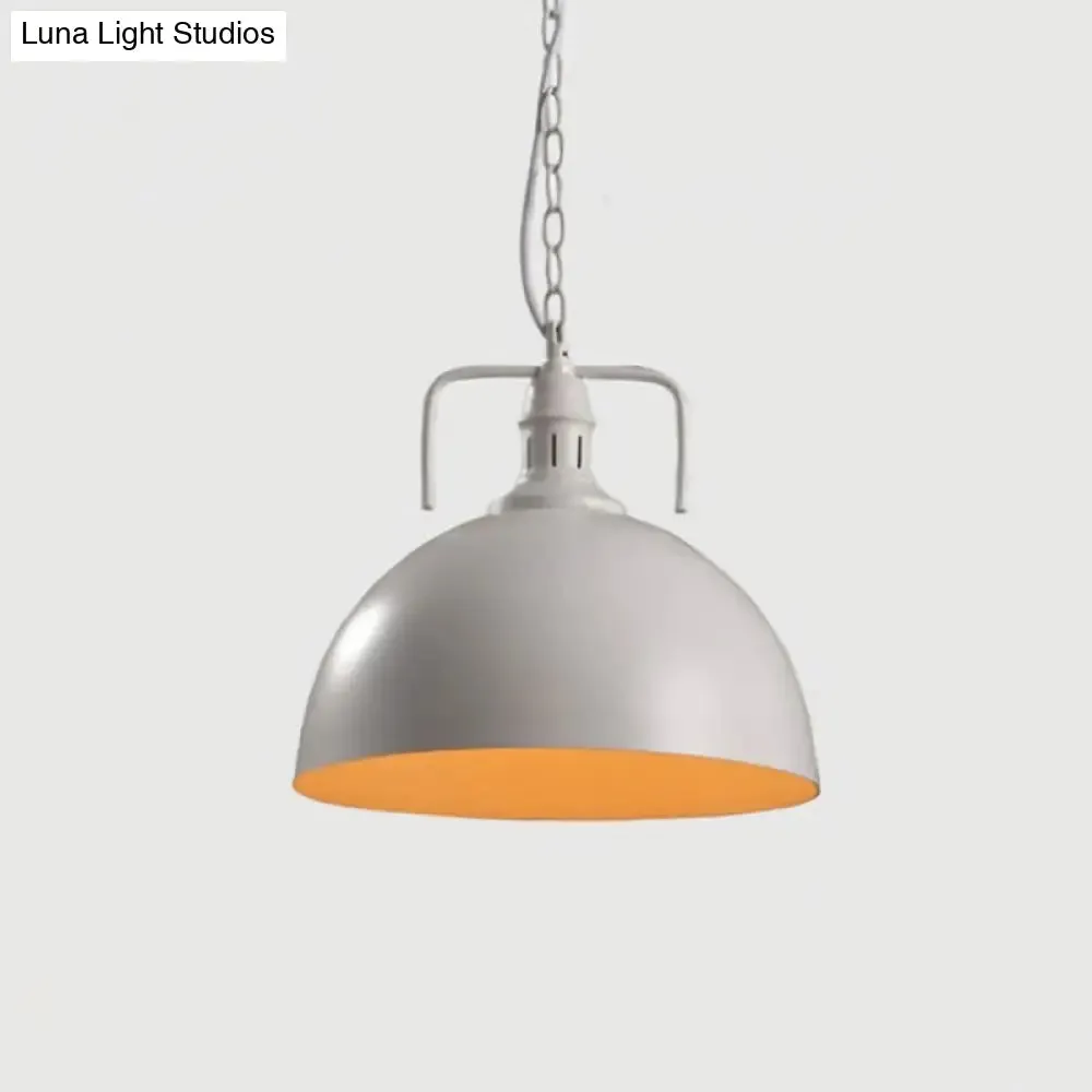 Vintage Single-Bulb Metallic Pendant Light - Pot Cover Design - Restaurant Lighting Fixture