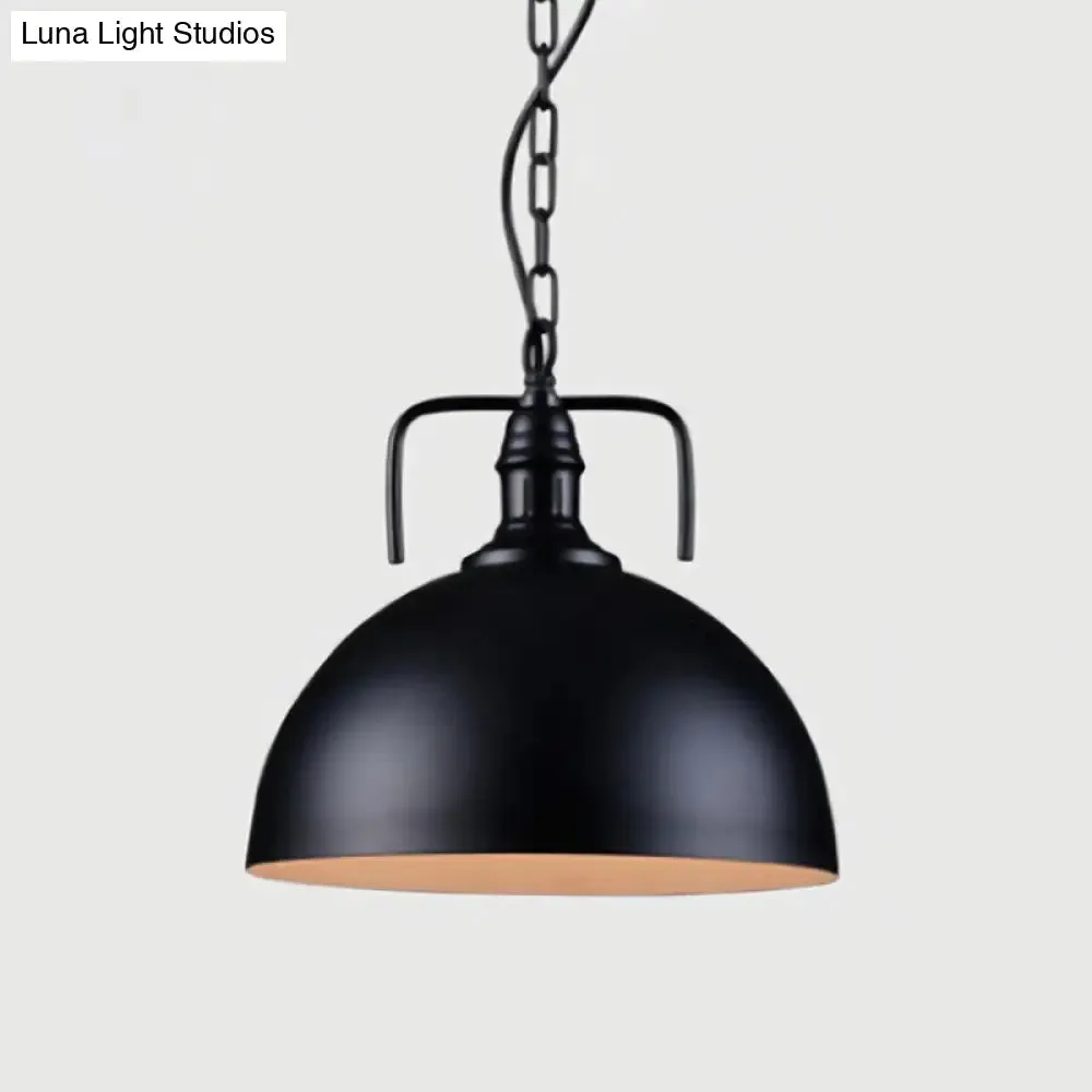 Vintage Single-Bulb Metallic Pendant Light - Pot Cover Design - Restaurant Lighting Fixture