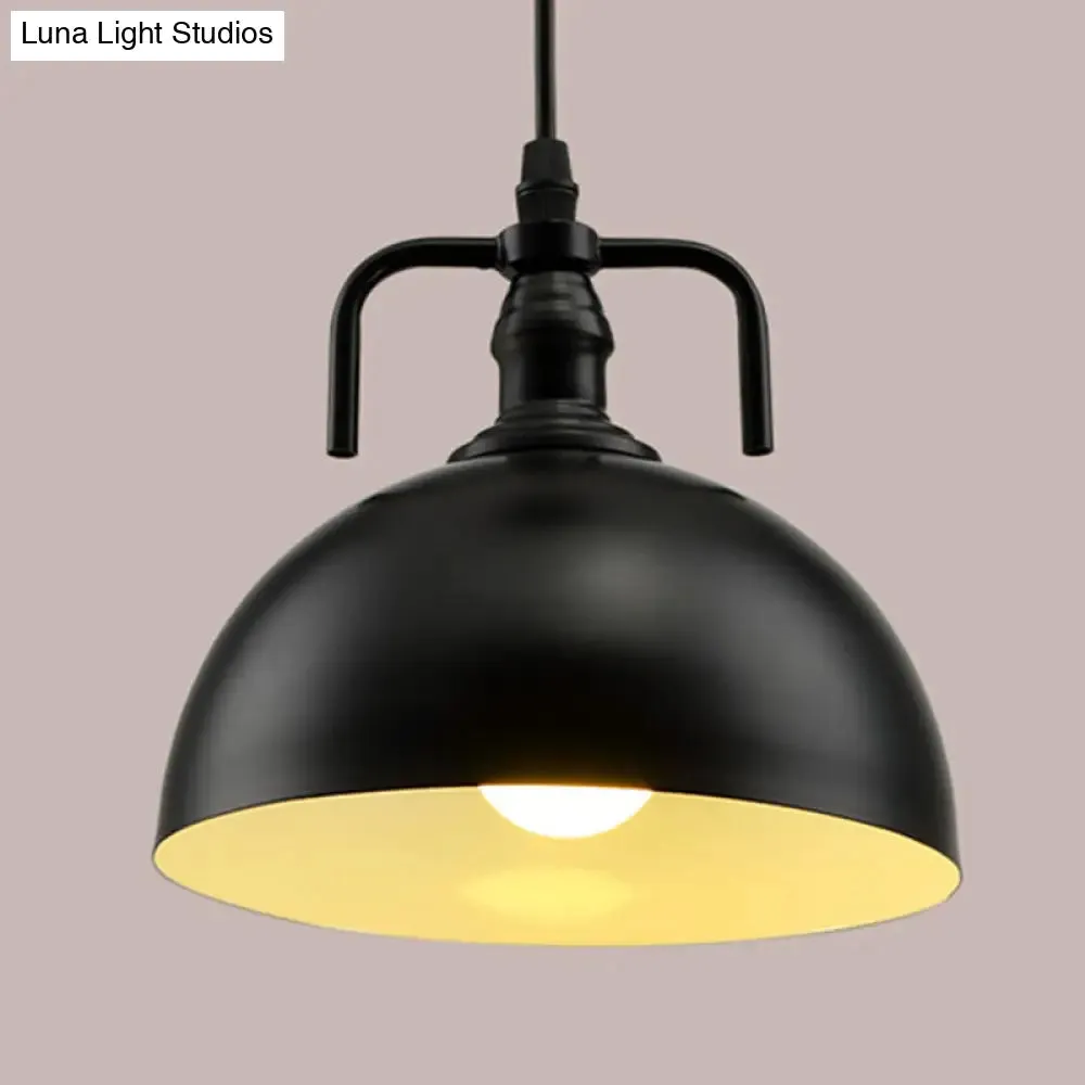 Vintage Single-Bulb Metallic Pendant Light - Pot Cover Design - Restaurant Lighting Fixture