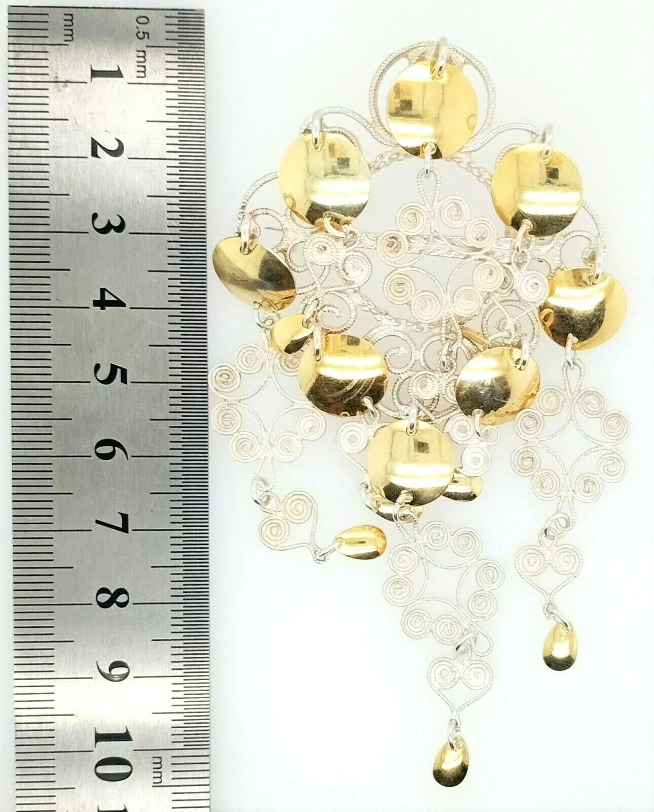 Vintage Solje Sterling Silver & Gold Plated Brooch