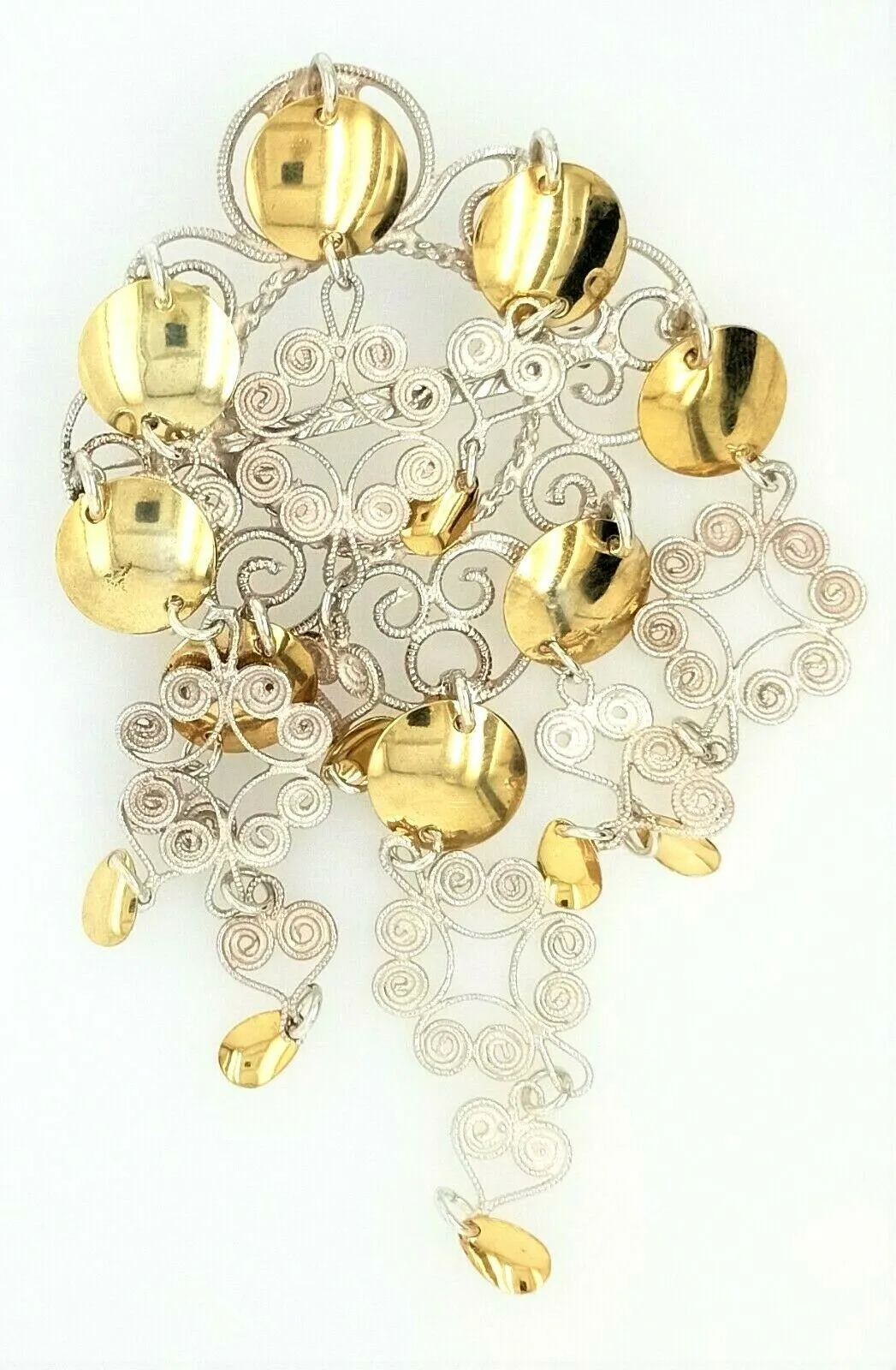 Vintage Solje Sterling Silver & Gold Plated Brooch