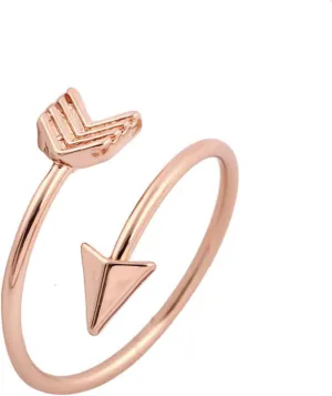 Wedding Bands Ring Stacking for Women Teen Girls Preppy Y2k-Aesthetic Jewelry Jewelry Couple Gift Ring Opening Adjustable Arrowhead Fashionable Rings Promise Band Fingering (Rose Gold, One Size)
